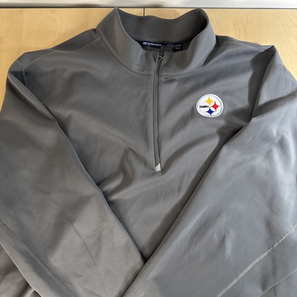 Cutter & Buck 1/4 Zip Pullover Pittsburgh Steelers Men's Gray 4X 4XB
